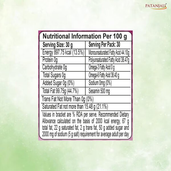 Patanjali Sesame Oil 500g (til ka tel) - Image 3