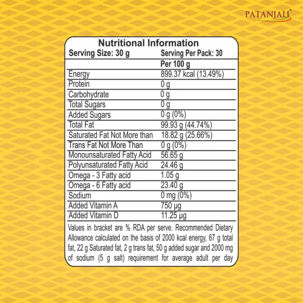 Patanjali Groundnut Oil Pouch  1 ltr - Image 3