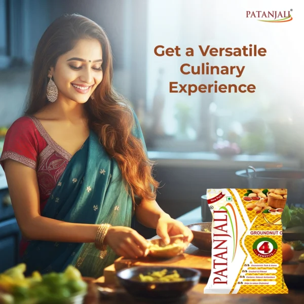 Patanjali Groundnut Oil Pouch  1 ltr - Image 2