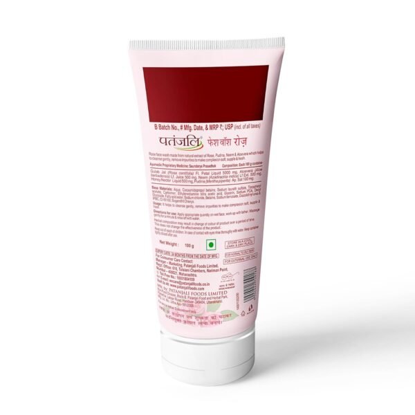 Patanjali Rose Face Wash 100g - Image 2