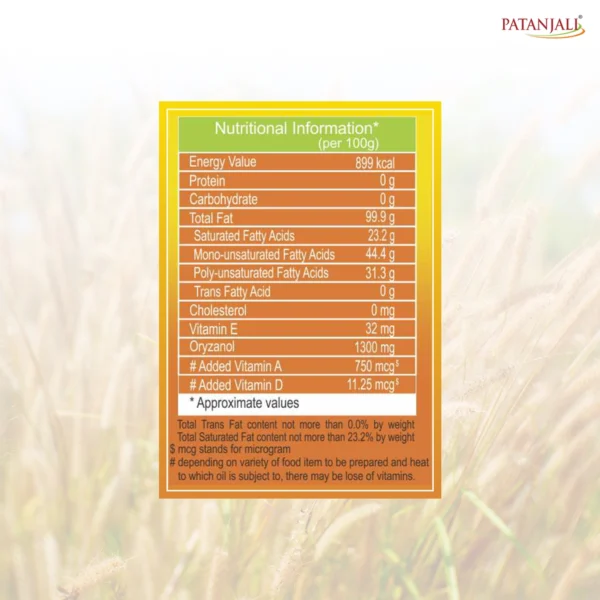 Patanjali Rice Bran Oil (P)  1 ltr - Image 5