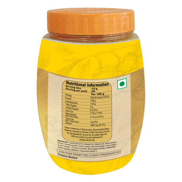 Patanjali Lemon Pickle 500g - Image 2