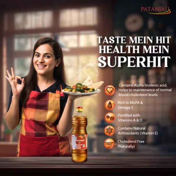 Patanjali Kachi Ghani Mustard Oil 1L - Image 2