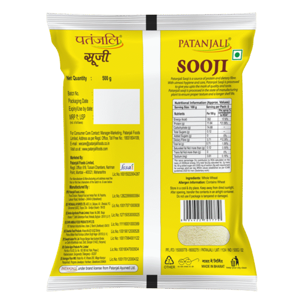 Patanjali Sooji 1kg - Image 2